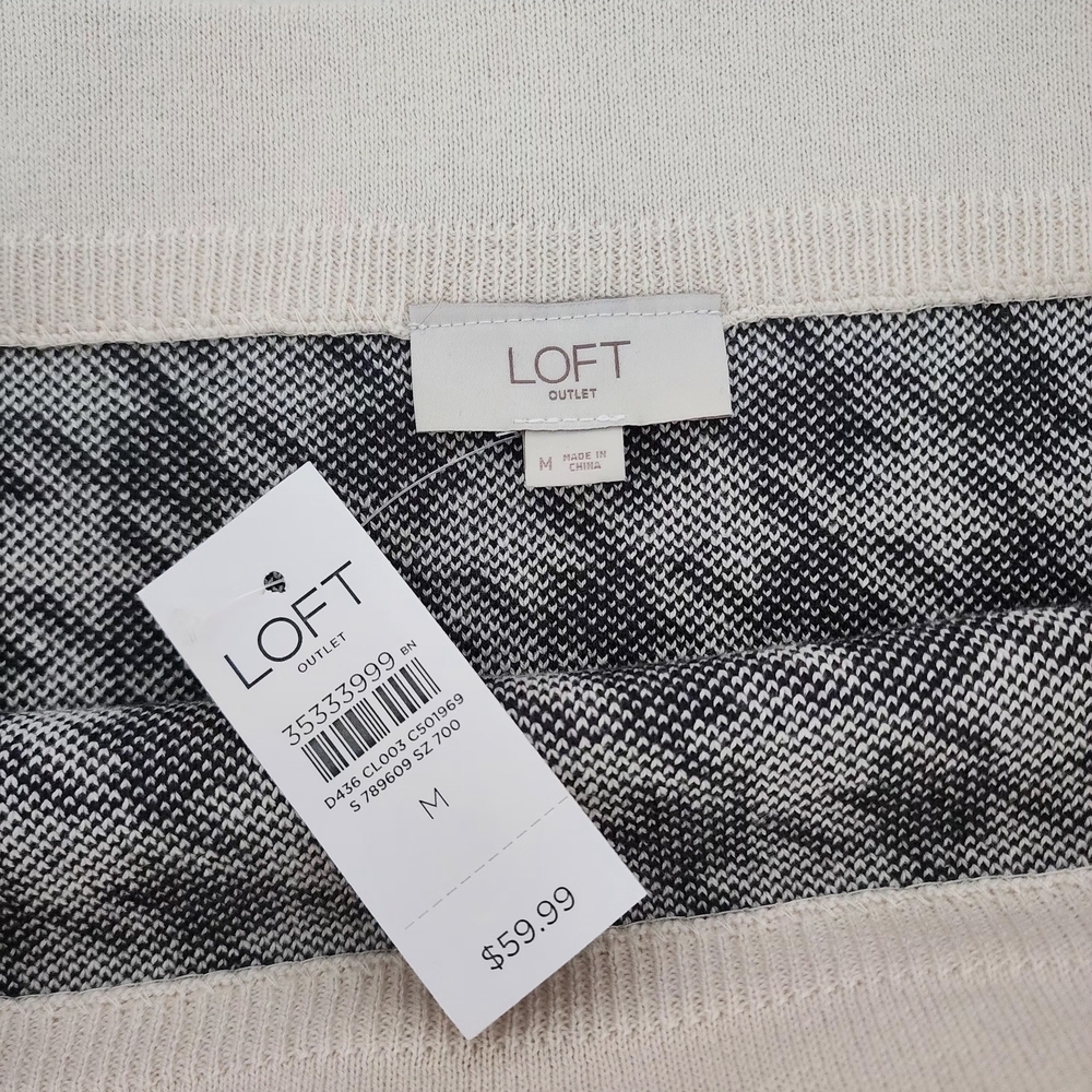 LOFT Black and White Houndstooth A-Line Mini - Picture 5 of 8